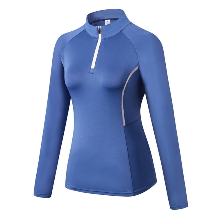 Autumn And Winter Fitness Running Yoga High Elastic Tights Quick Drying Stand Collar Sweater (Color:Pink Size:XL), S, M, L, XL, XXL