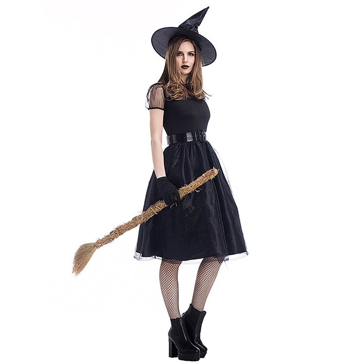 Cosplay Costume Black Gauze Witch Costume Temperament Night Ghost Game Costume, M, L, XL, XXL, XXXL