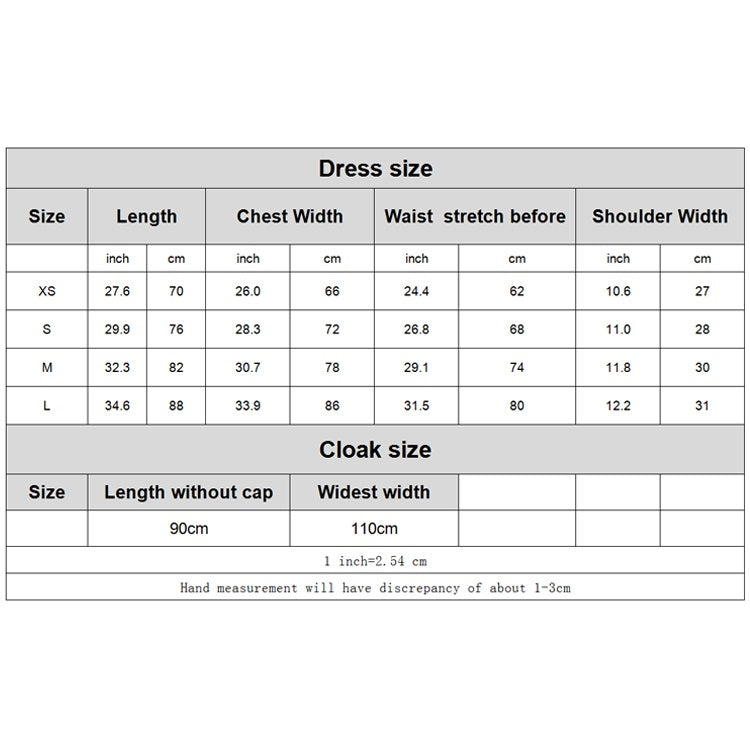 Little Red Riding Hood Parent Child Fairy Tale Drama Performance Costume Little Red Riding Hood Dress Little Maid Two Dress Halloween Costume (Color:Cape+Maid Size:L), XS, S, M, L