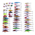 HENGJIA Set056 56 PCS Sequin Set Metal Sequins False Bait Fresh Sea Bass Fishing Bait Set, Length: 3 to 10cm, Bagged, Bagged