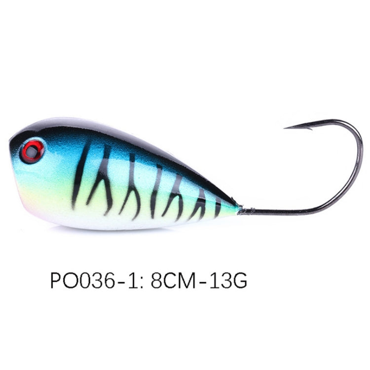 HENGJIA PO036 8cm/13g Big Mouth Single Hook Hitting Water Wave Hard Bait Lure Outdoor Fishing Gear Lure Fishing Bait Fishing Tackle, PO036-1, PO036-2, PO036-3, PO036-4, PO036-5, PO036-6, PO036-7, PO036-8